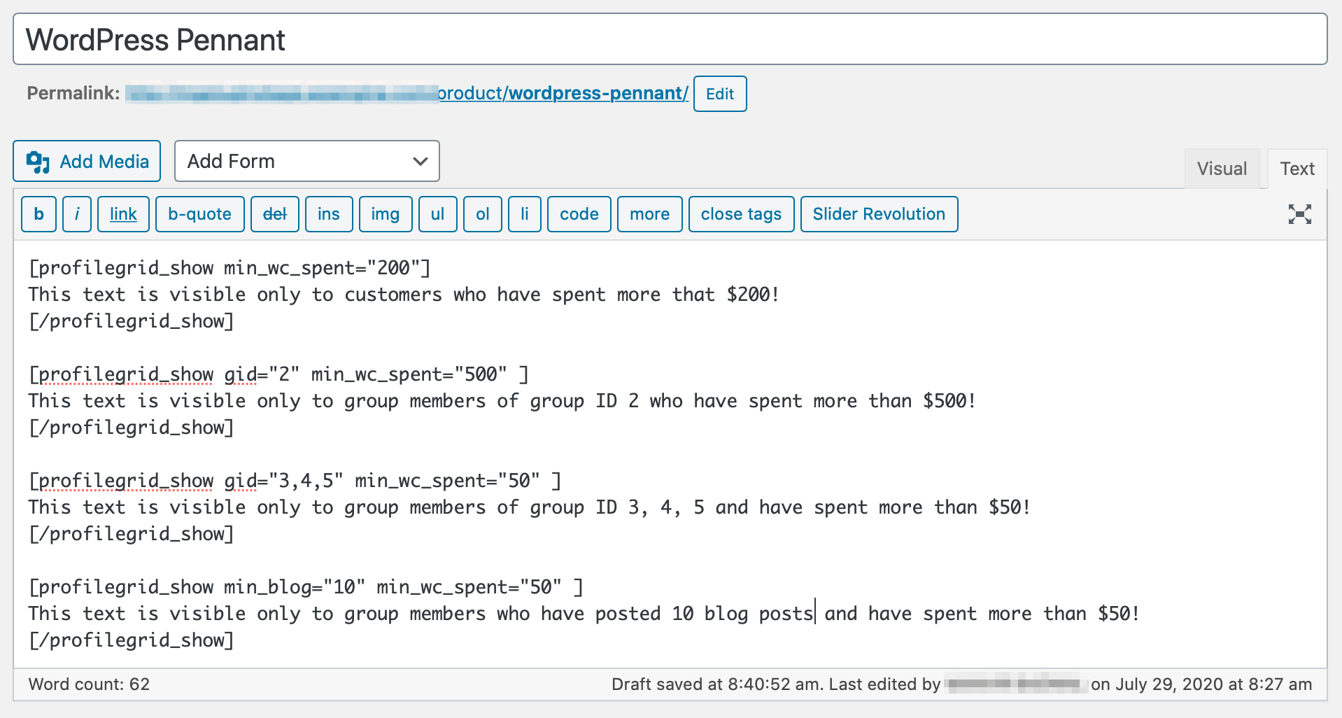 Conditional advance content restrictions in WordPress