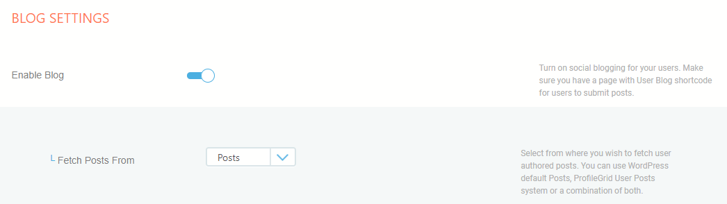 Multi-Author blog Author profiles User Blogs Settings