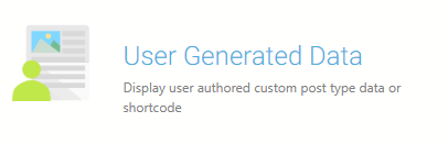 User Generated Data Settings