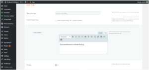 Business Directory User Profiles shortcode applied