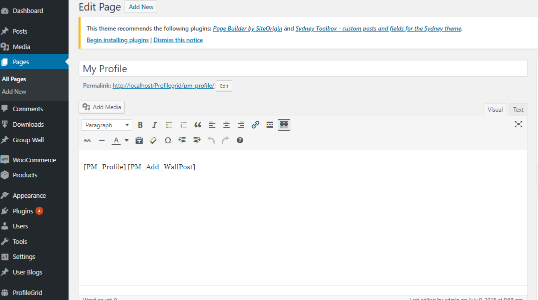 add social activity to user groups application