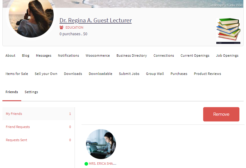 Enable Friend System in WordPress friends tab