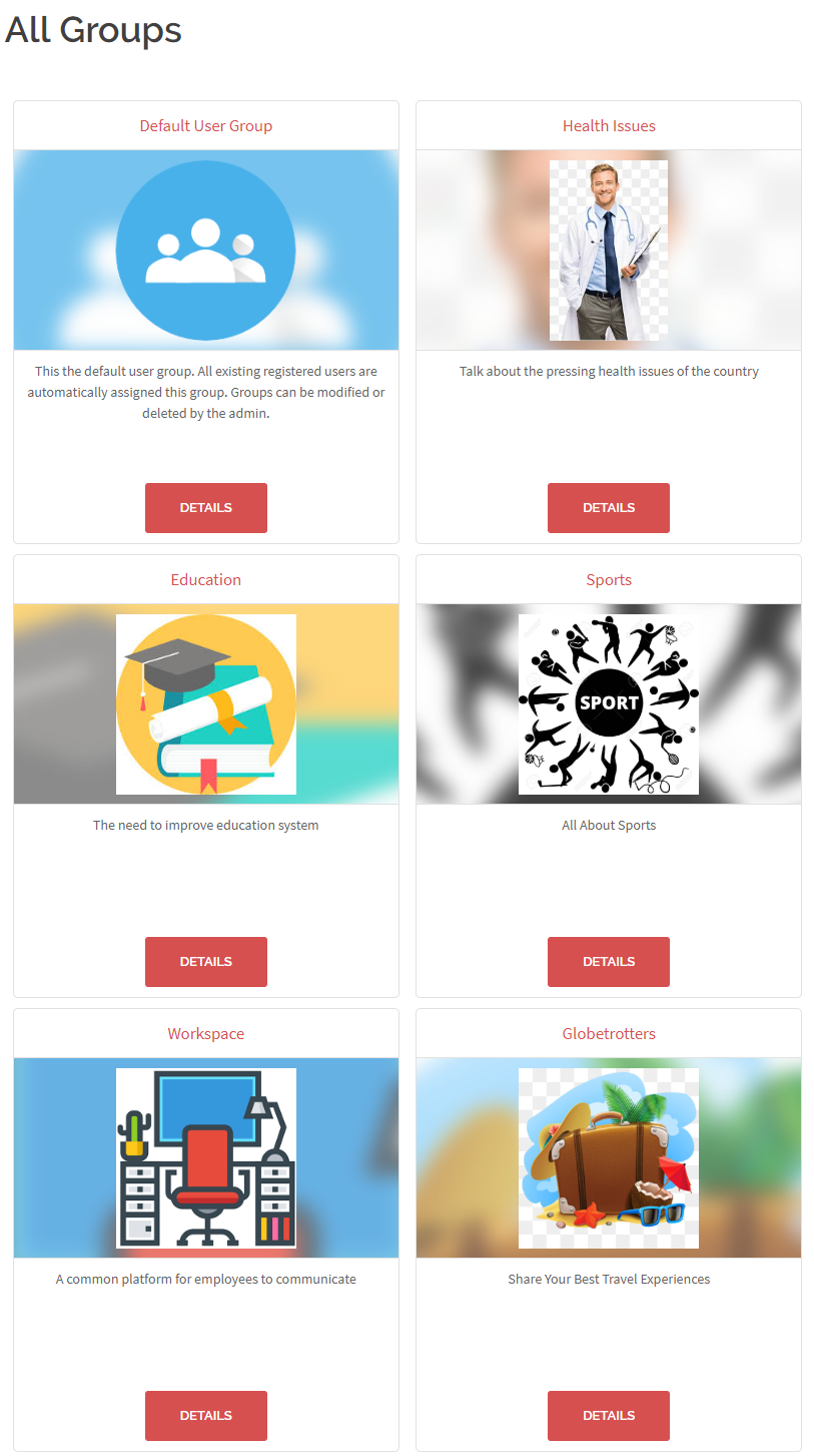 Display Group Directory frontend