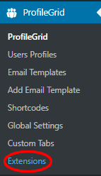 WordPress Profile navigtion