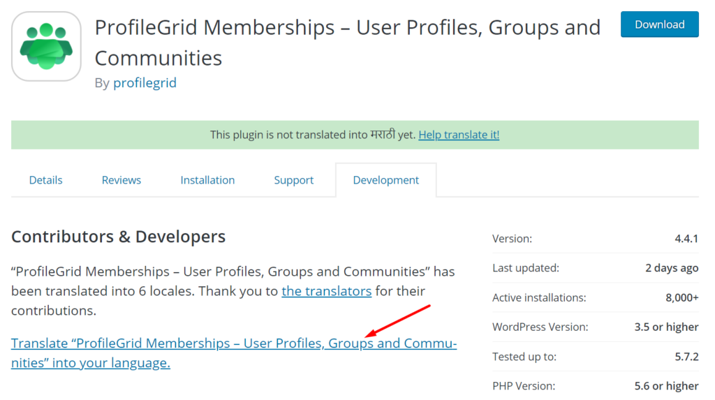 Translate plugin - ProfileGrid
