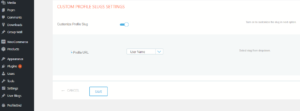 User Profile Custom Slug Extension