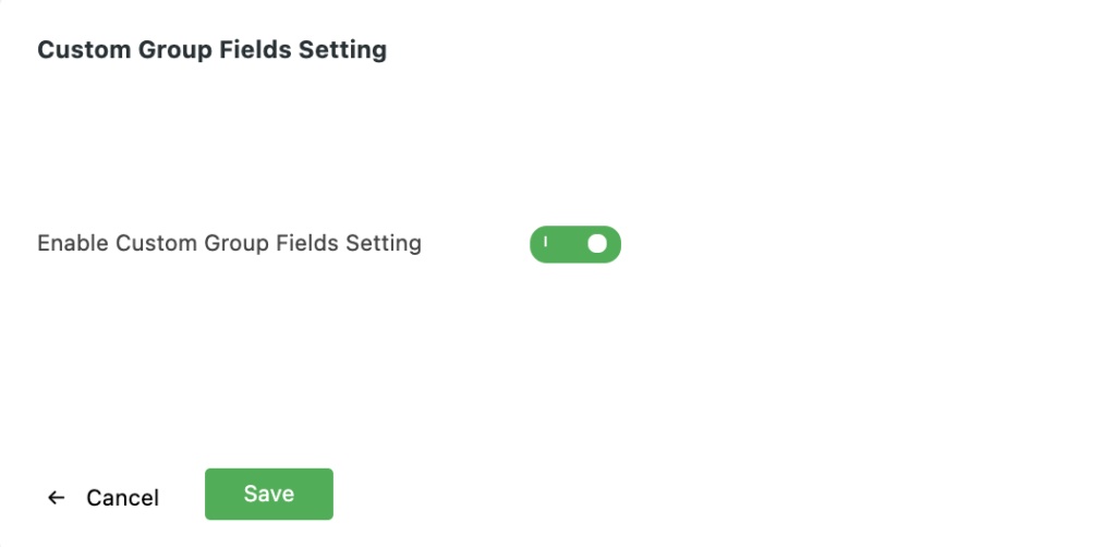 custom group field enable option