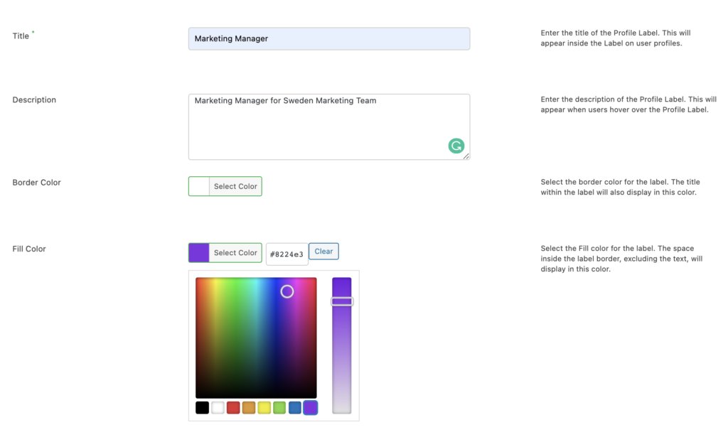 create custom labels - customizations