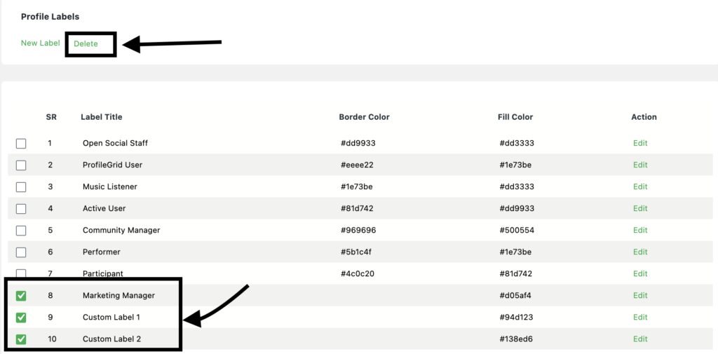 Delete Custom Labels 