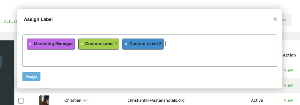 Assigning custom labels