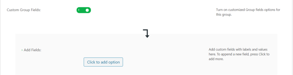 Custom group filed toggle
