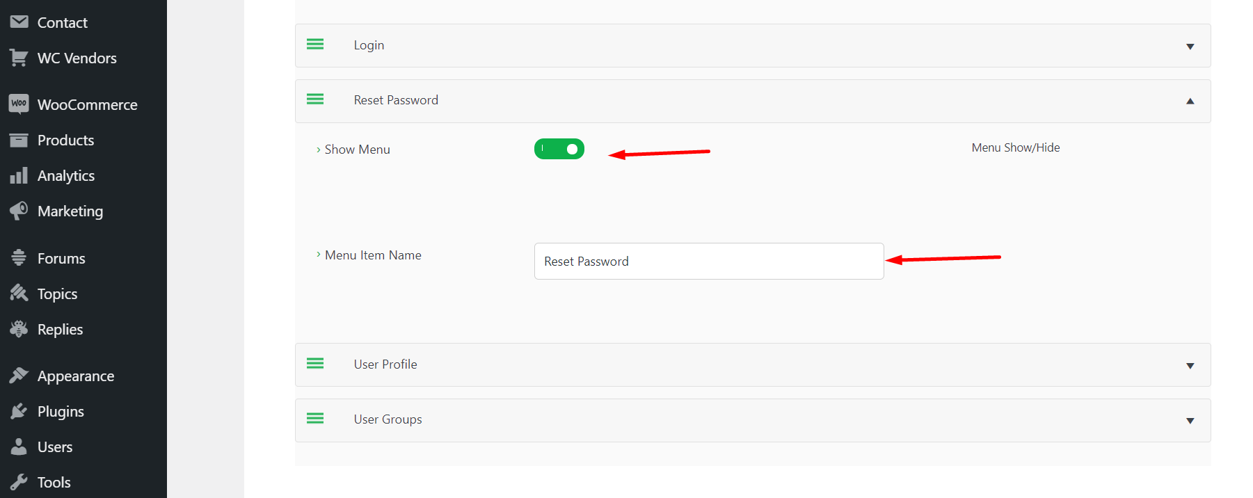 ProfileGrid Menu Integration Settings