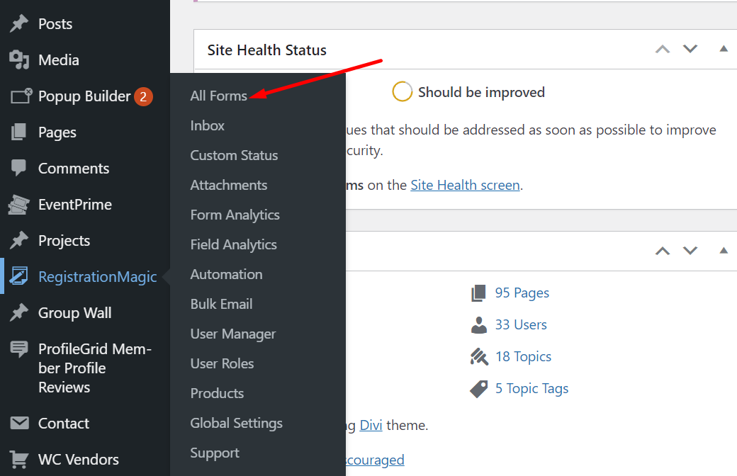 wordpress registration form