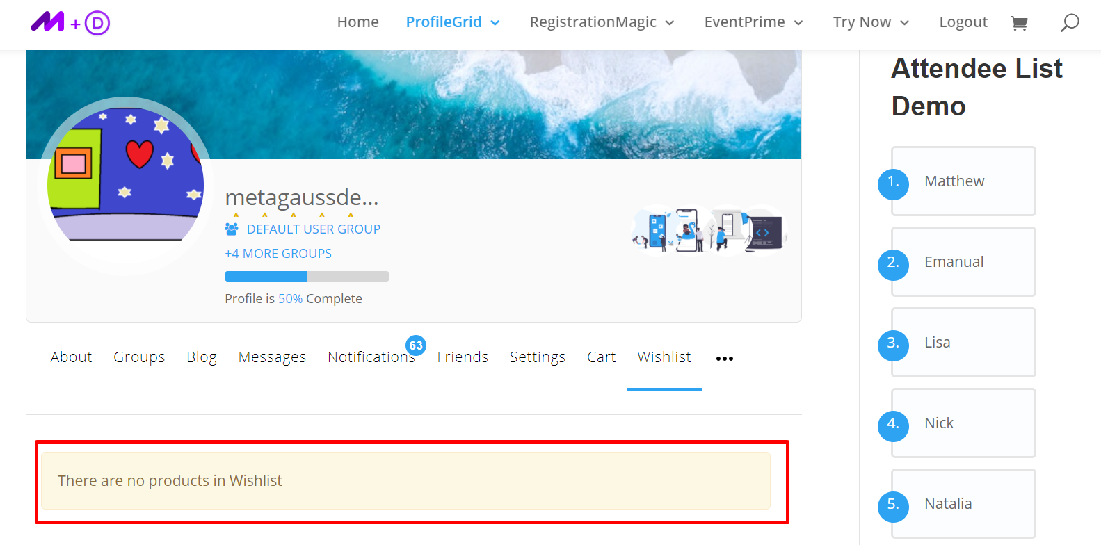 WooCommerce wishlist