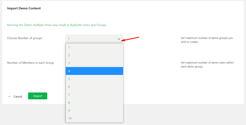 Number of demo groups