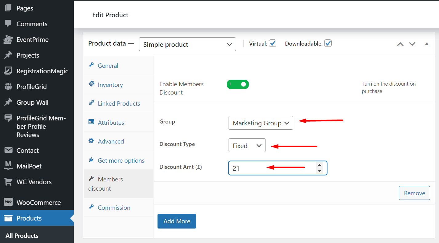 WooCommerce user group discount