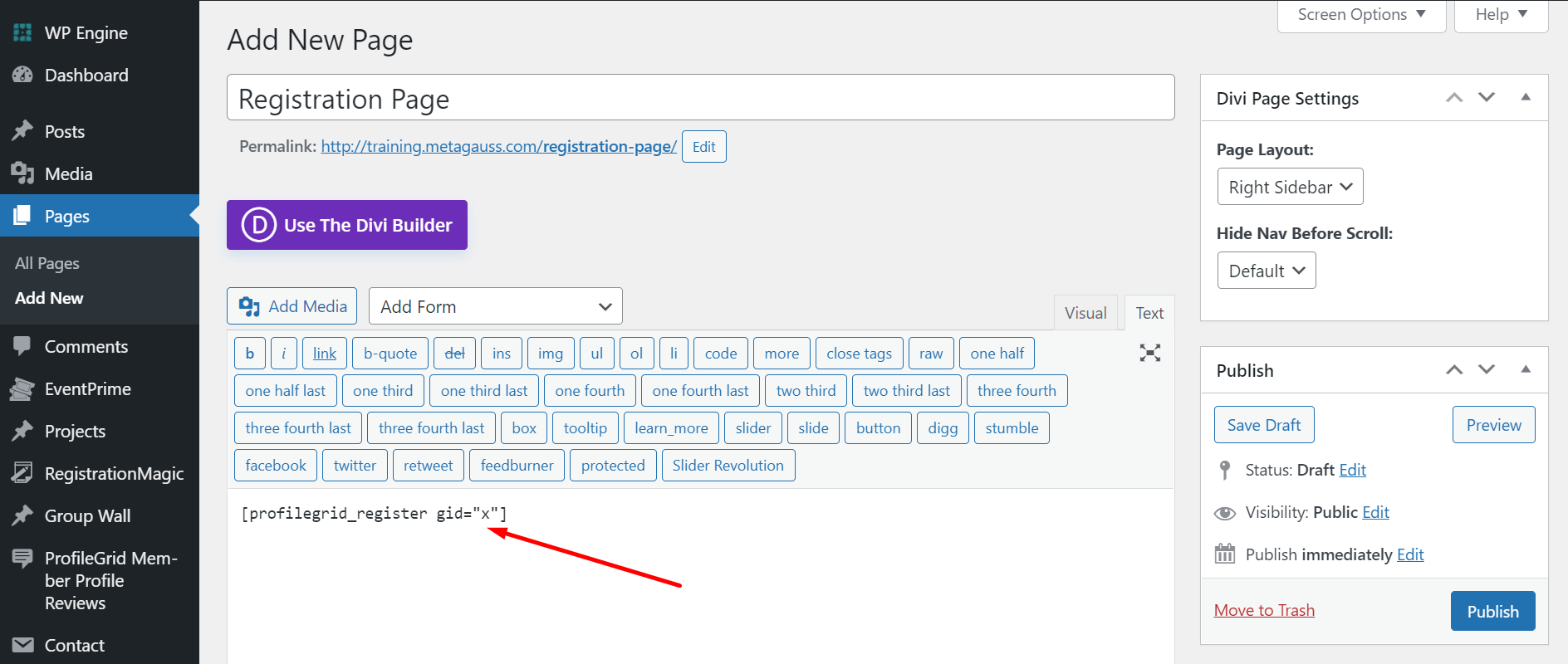 WordPress members area