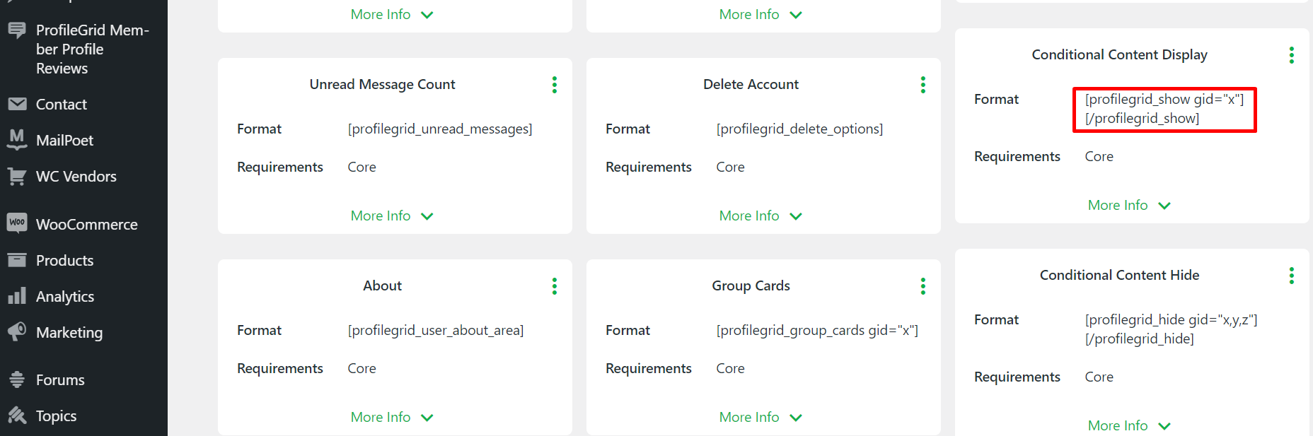 Conditional Content Display