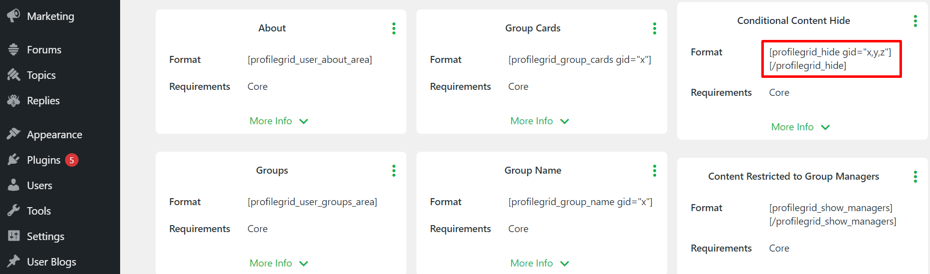 Copy the Conditional Content hide shortcode.