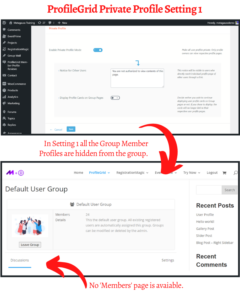 Make profile Private