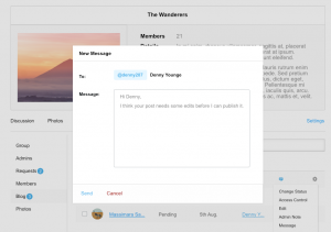 Sending Message in WordPress User Group
