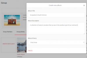 Group Photos Create New Album